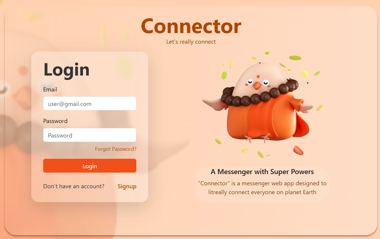 Connector - AI-powered real-time chat application screenshot